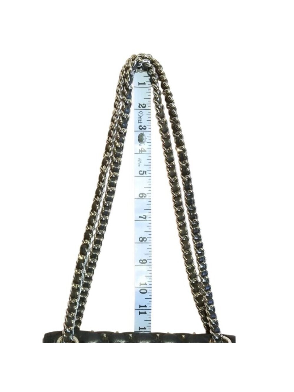Rebecca Minkoff Quilted Black Leather Crossbody Bag With Gold Chain Strap & Blue - Picture 13 of 16